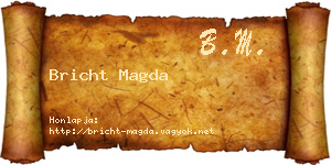 Bricht Magda névjegykártya